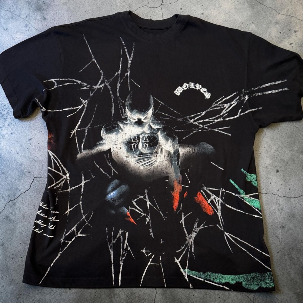 Darc Sport x Marvel Spider-Man With Great Power Oversized Tee Mens Large Black